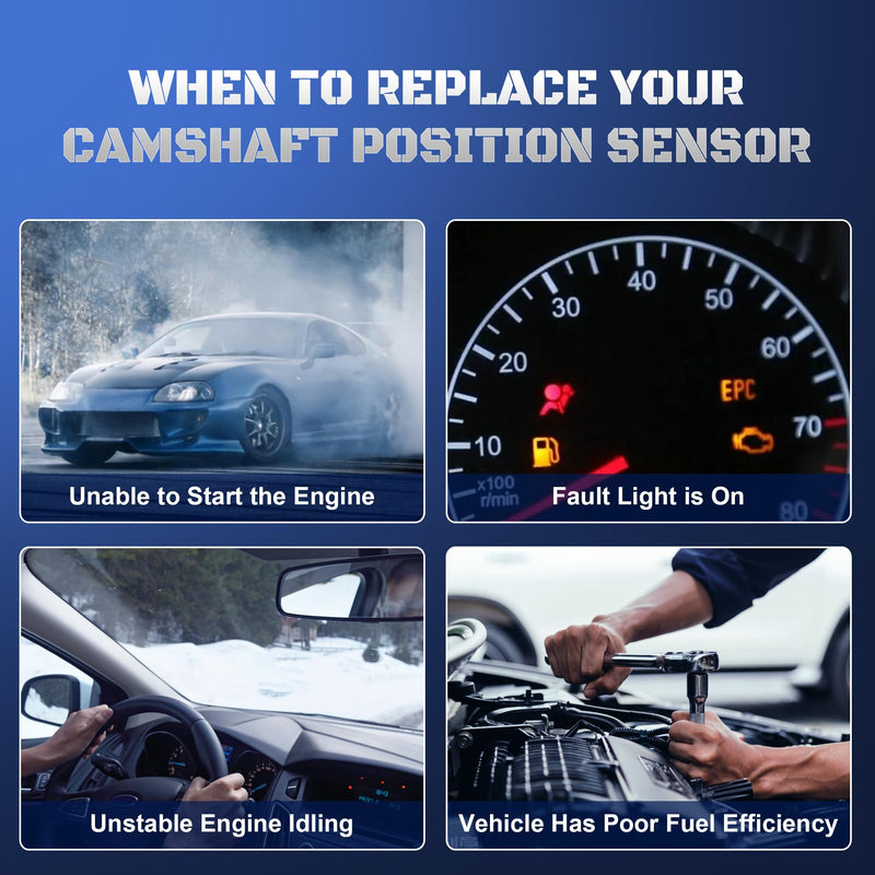Set of 4 Engine Camshaft Position Sensor 12615371 Compatible with 2010-2017 Chevy Equinox Impala Colorado Traverse Camaro & GMC Terrain Acadia & Buick Enclave Lacrosse & Cadillac ATS CTS SRX