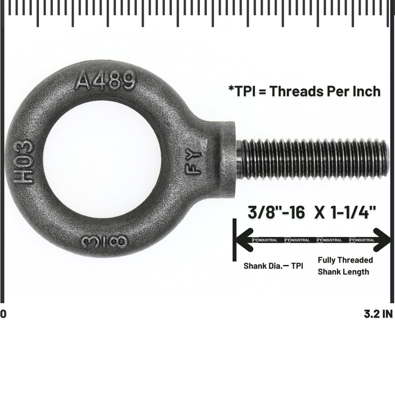 5 Pcs Lifting Shoulder Eye Bolts 3/8"-16 X 1-1/4" 3/8"-16 X 1-1/4" Self Colored 5
