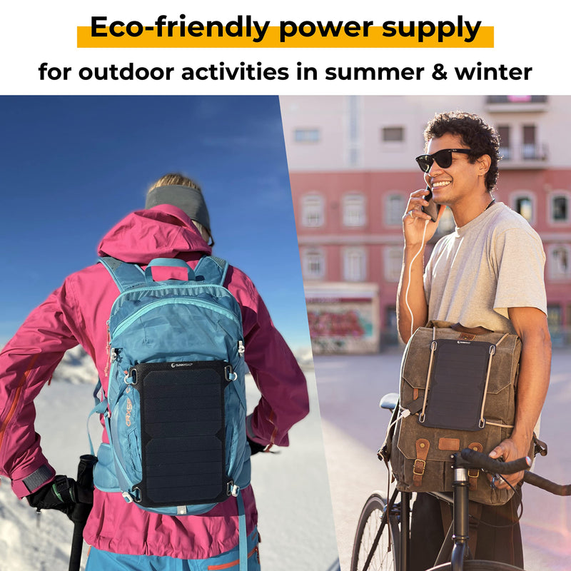 [Australia - AusPower] - Leaf Mini | Portable Solar Charger with 5 watts Power | Eco-Friendly Charging with Solar Energy on The go | Ultra-Light and Waterproof | USB Port | Outdoor Phone Charger for Hiking, Camping Leaf Mini 