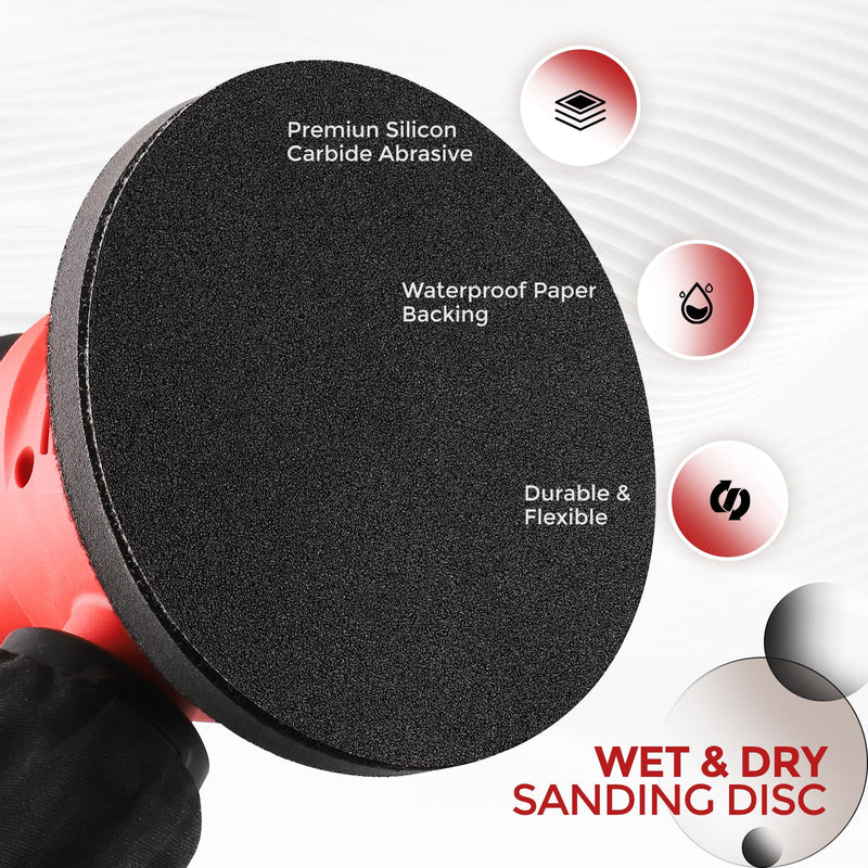 Stebruam Pack of 20 Sandpaper 150 mm Velcro Dry Wet Grit 8000 | sanding discs for car metal 20 pieces 8000 grit