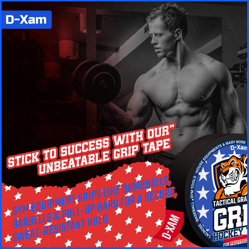 D-Xam Hockey Tape Black Grip Tape 2 Roll Athletic Sports Tape 1inch Multipurpose Cloth Tape for Lacrosse Stick Handles Pullup Bars Tools Fingers Water-Resistan Protect from Scratches Smudges Orange
