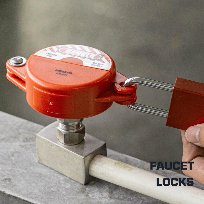 [Australia - AusPower] - Faucet Locks Outdoor with Aluminum Padlock,Red,Fit 1 to 2-1/2”Gate Valve Knob Lockout Loto Lock Cover(ABS),for Water Spigot,Propane Tank,OSHA Compliant BD-F11KIT-Red for 1“-2.5”gate Valve Handwheel 
