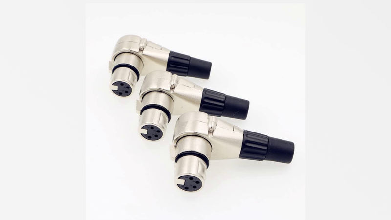 Uonecn 3 pcs Right Angle 90 Degree XLR 4-pin Female Connector for ARRI Monitor DSLR Rig