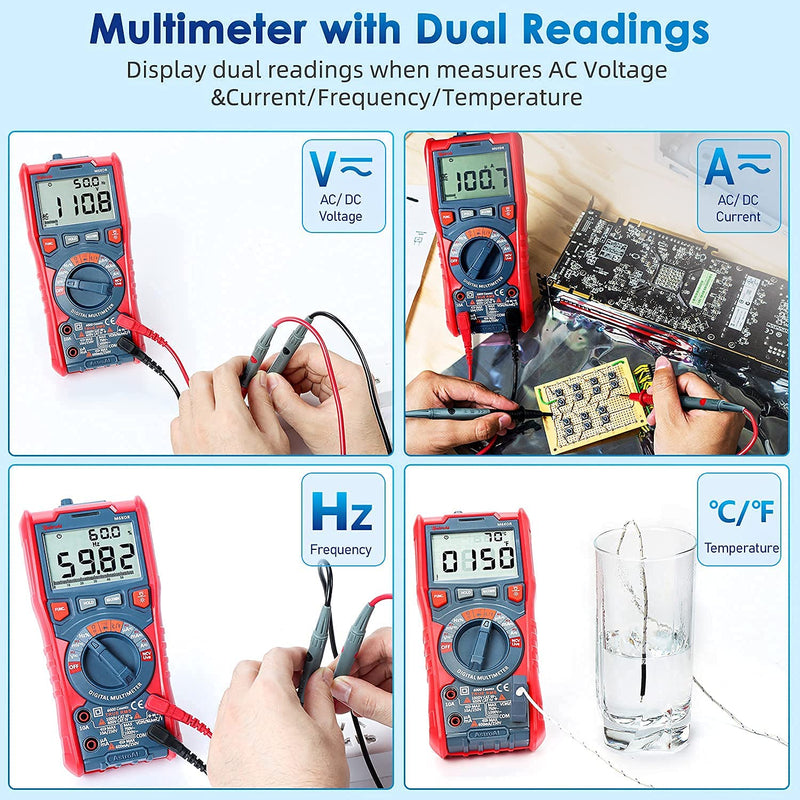 [Australia - AusPower] - AstroAI TRMS 6000 Counts Digital Multimeter+ Multimeter Test Leads Kit 