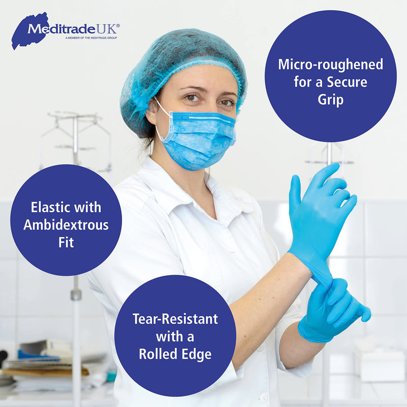 Nitrile NextGen Disposable Gloves - Pack of 100, l blue