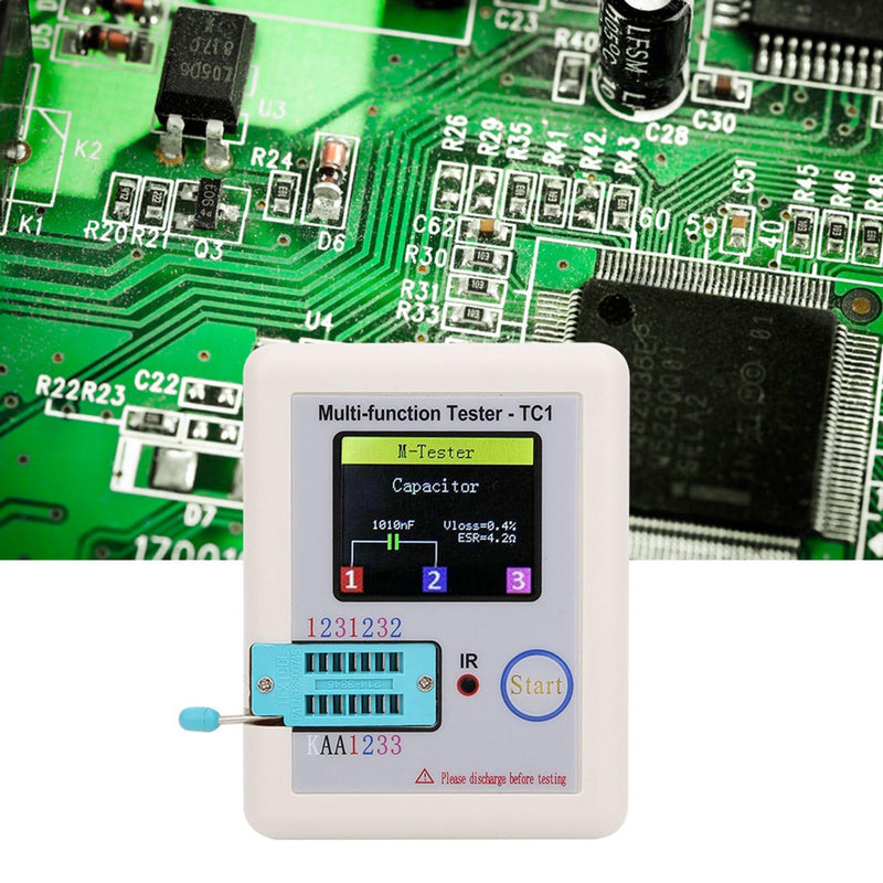 [Australia - AusPower] - Multifunction Transistor Tester 3.5 Inch TFT Screen TC1 for Capacitor Diodes, Check Electronic Components, Default 
