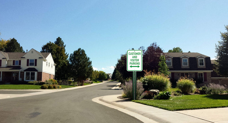 Customer and Visitor Parking Sign (2 Pack) 18" x 12" Rust Free 0.40 Aluminum Warning Sign UV Coating Weather Resistant for Parking Lots/Private Driveways/Businesses