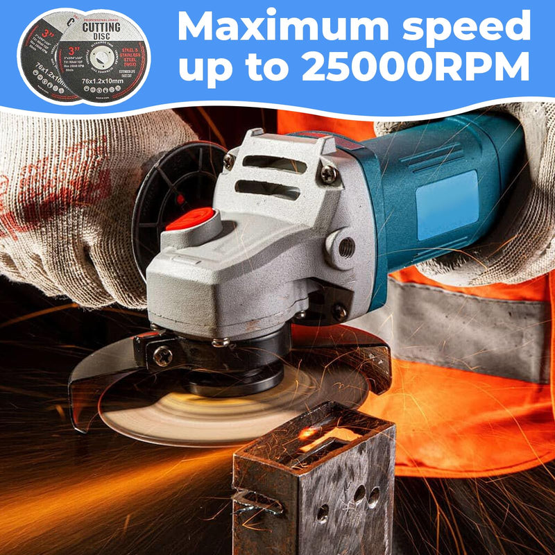 [Australia - AusPower] - 76mm Cutting Disc, 5 Pieces Angle Grinder Discs, Cutting Discs for 10mm Bore, Angle Grinder Discs for Cutting Metal, Stone, Wood, Plastic, Grinding 