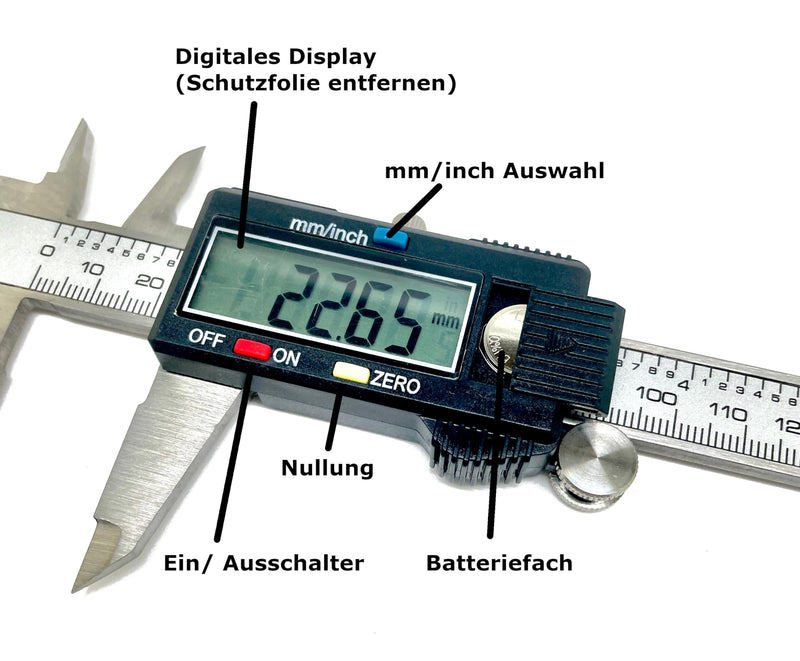 [Australia - AusPower] - Digital Caliper jj-shop24 Calliper Measuring Gauge 0-150mm LCD Display Metal Stainless Steel Measuring 