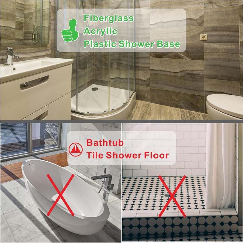 HIDROP Brushed Nickel No Caulk Shower Drain, PVC Compression Shower Floor Drain with 4-1/4" Stainless Steel Round Grid Strainer Cover
