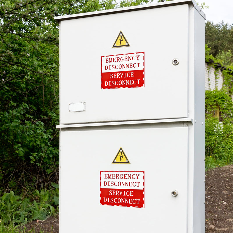 Magnetic Emergency Disconnect Sticker – Reusable PVC Electrical Panel Labels, Strong Hold, NEC Compliant, Suitable for Breaker Box & Circuit Breaker Identification(Set of 7)