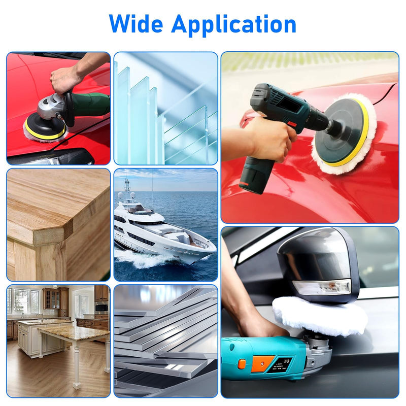 Linkstyle 11PCS 5in Wool Polishing Buffing Pad Kit, Car Polishing Kit for Drill Buffer Attachment with M14 Drill Adapter