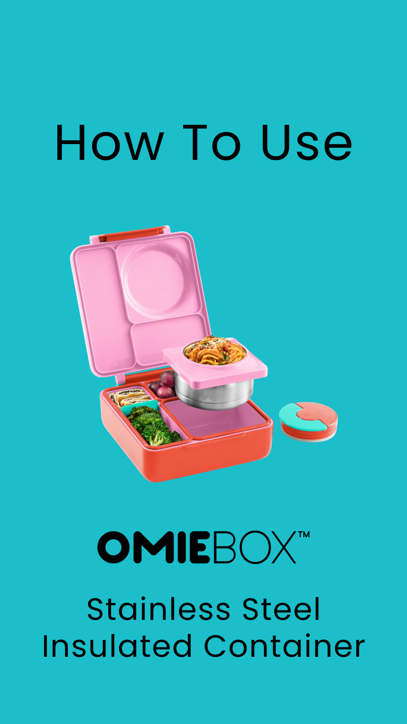 Omie OmieBox Kids Insulated Leakproof Bento Lunch Box with Food Jar (Blue Sky) 8.5 Ounces Blue Sky