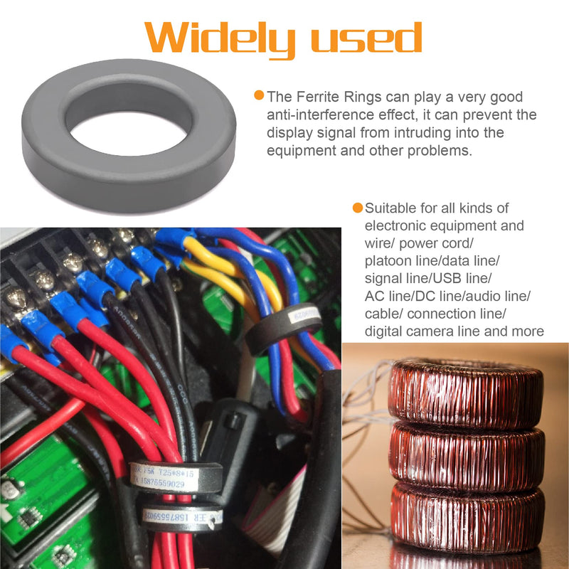 [Australia - AusPower] - 2pcs 2.4X1.4X0.5inch Toroid Core,Ferrite Rings Toroid core Iron 