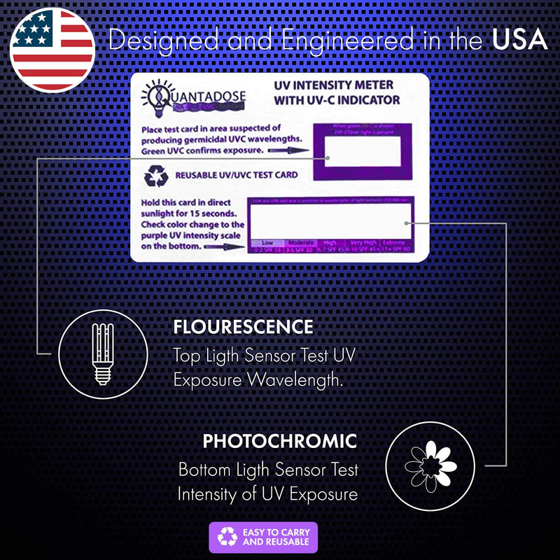 [Australia - AusPower] - QuantaDose® UVC Light Test Card with UVC Light Wavelength Indicator and Photochromic UV Intensity Test 