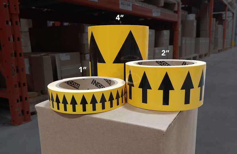 INCOM Manufacturing Directional Pipe Flow Arrow Adhesive Tape, Pipe Identification Marking, Removable Backing Liner, Green/White, 2 inch x 108 ft, PMA252 Green / White 2" x 108'