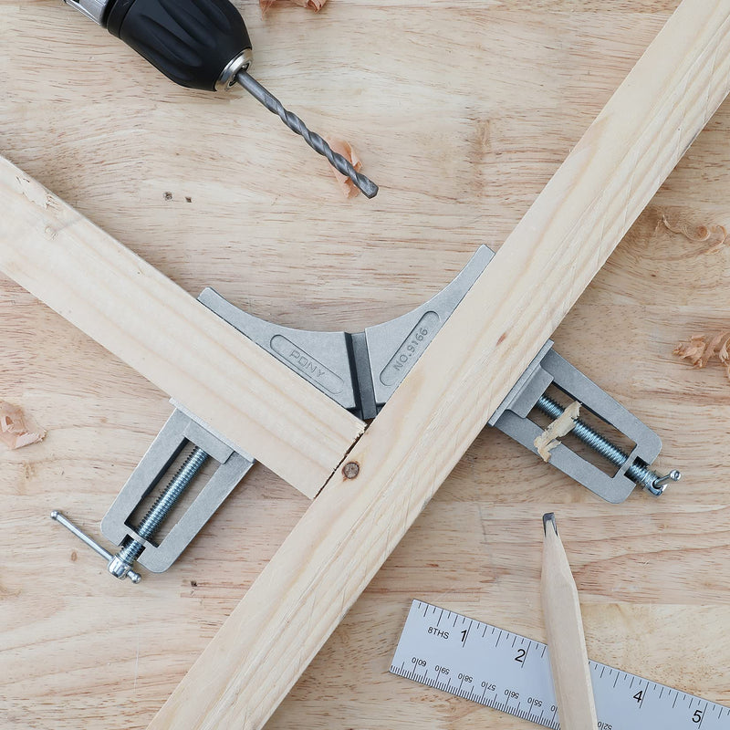 [Australia - AusPower] - PONY 2-Piece 90 Degree Corner Clamp Set, Featured with 3" Maximum Opening, 200 lbs Clamping Force & 1/2" Clamping Height, Aluminum Alloy Body, Adjustable Right Angle Clamps for Multiple Projects 