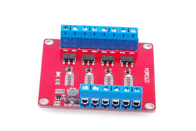 [Australia - AusPower] - 4-Channel Solid State Relay Module High Low Level Trigger 3A Optocoupler Isolation 