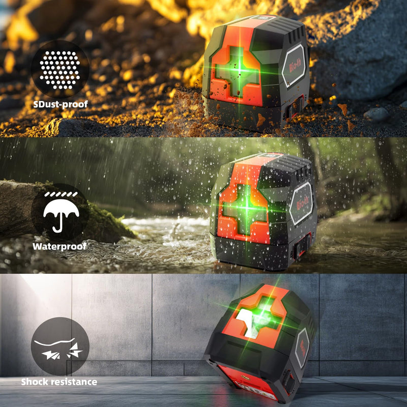 [Australia - AusPower] - Laser Level Self Leveling Green Cross Line,Lazer Level for Picture Hanging,100ft,Rotatable 360 Degree,4 Brightness Adjustment, IP54 Waterproof, DIY, Construction, Magnetic Base, Battery, Carrying Bag 2G Entry-Level 
