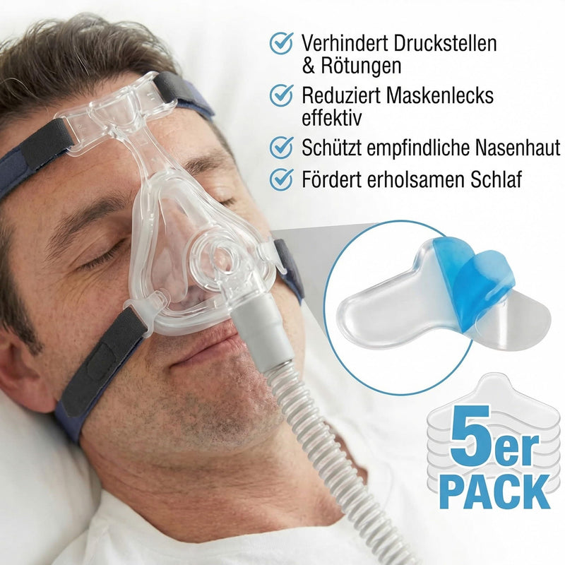 Cpap Pillow and Nose Pad for Sleep Mask - Pack of 5 | Against pressure points and red spots - soft gel pads for nose bridge - reusable and can be cut to size for a perfect fit 5 pieces (pack of 5)