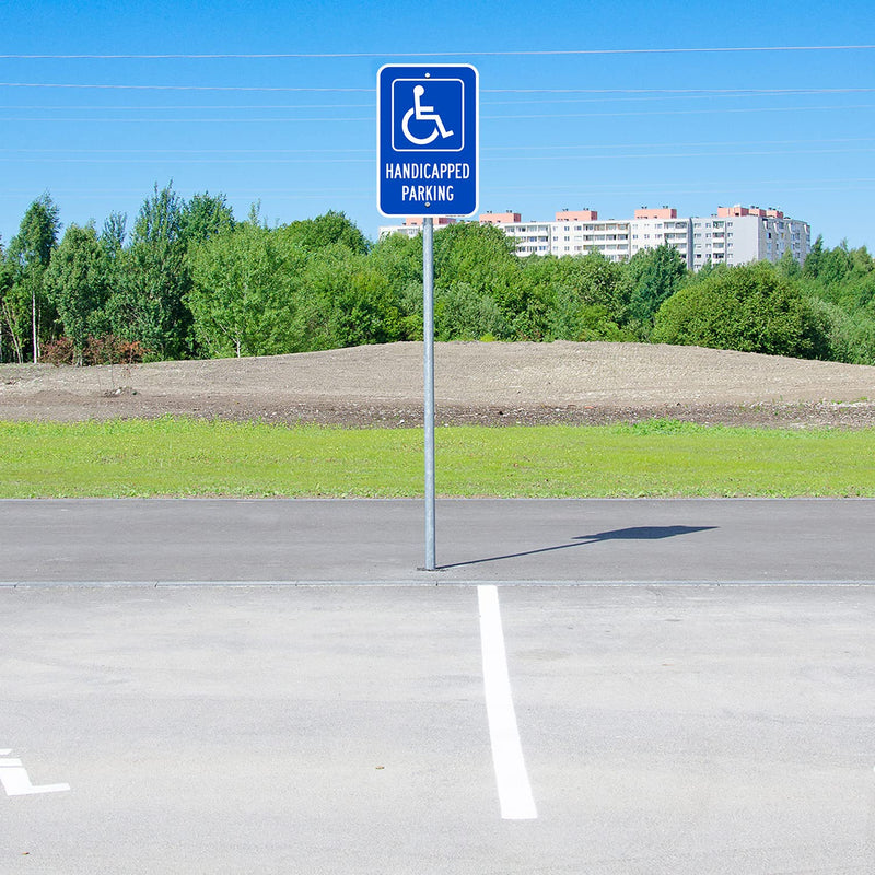 SmartSign Basics 18 x 12 inch Handicapped Parking Metal Sign 120 mil Aluminum Composite (ACM), Engineer Grade Reflective Material, White and Blue, Made in USA 12" x 18" 12" x 18" EG ACM