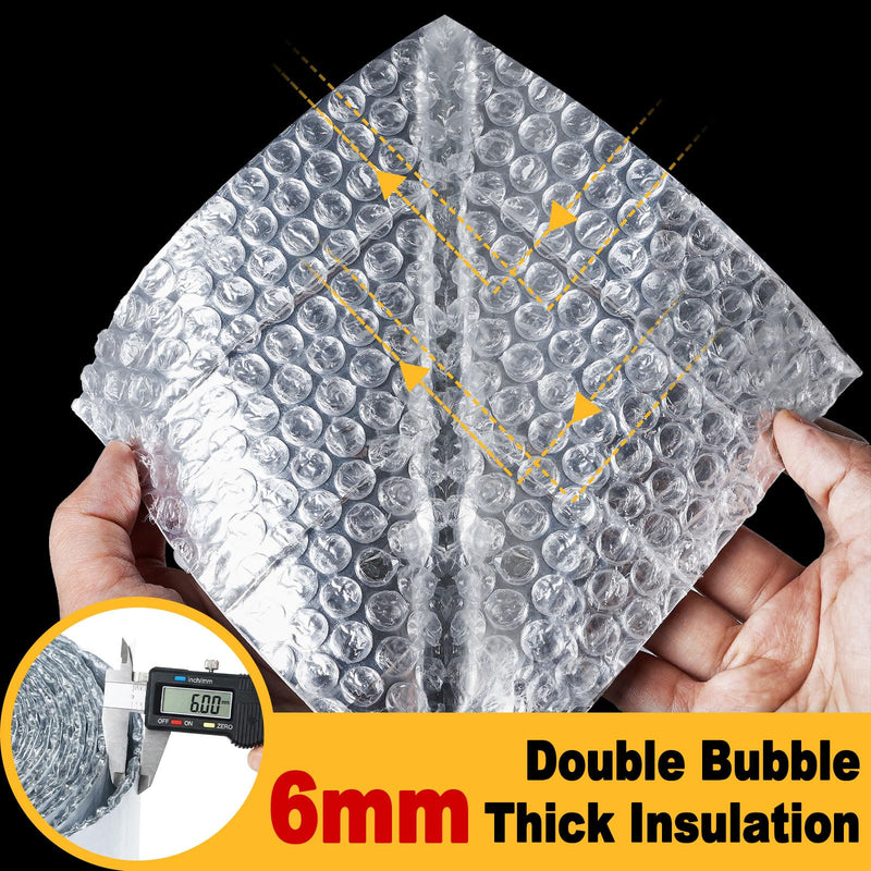 Double Bubble Reflective Foil Insulation Tape, Self-Adhesive Ac Pipe Insulation Wrap for AC Hose, HVAC Duct, Exhaust Hose, Bubble Wrap Insulation for Weatherproof Attics, Windows, Garages - 4 inch 4in wide x 16.5ft long