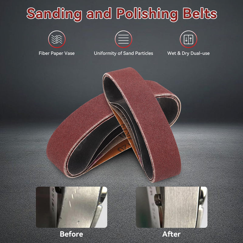 [Australia - AusPower] - Yofuly Sanding Belts 330 x 30 mm (120/320/600/800/1000 Mesh 4 Strips Each), Sanding Belt Set for Belt Sander Sander, Sander, for Sanding, Filing, Sharpening and Rust Removal (Pack of 20) 