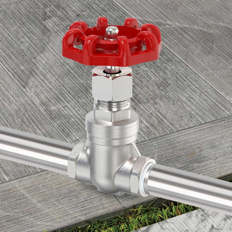 TAISHER 1PCS 304 Stainless Steel Gate Valve, 3/4" NPT Female Rotary Sluice Valve With Wheel Handle, For Water, Oil, Gas