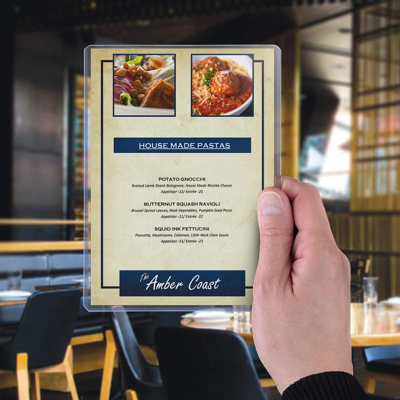 [Australia - AusPower] - StoreSMART - Rigid Plastic Menu - 5" x 7" - 25-Pack - HPP5X7-MENU-25 