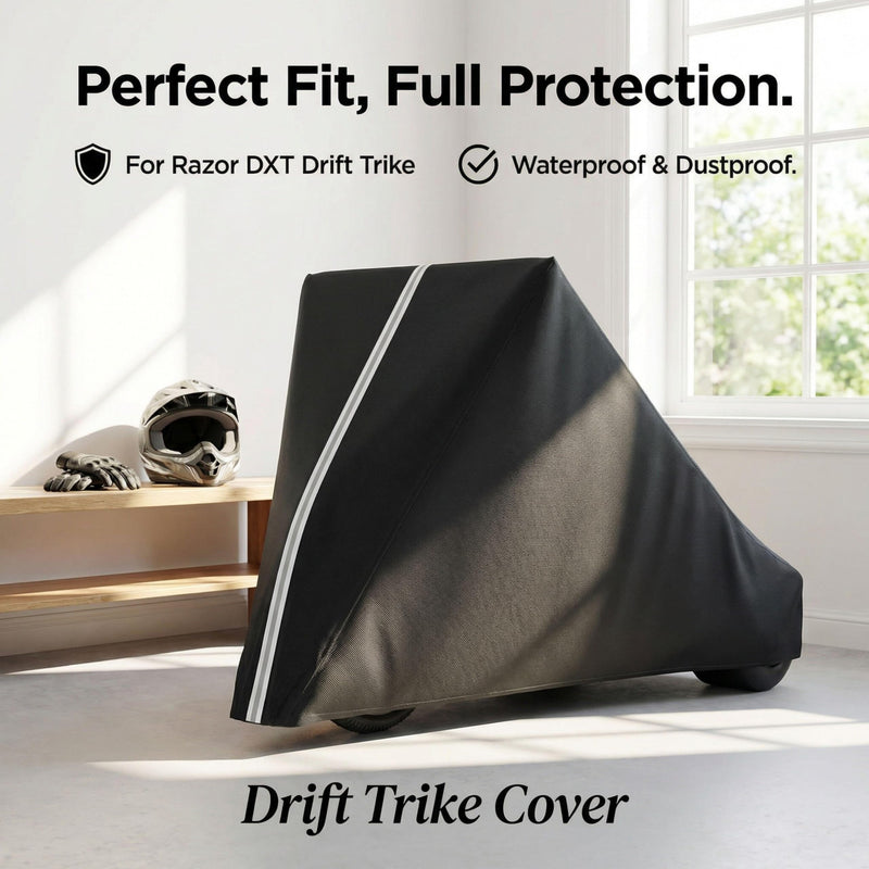 [Australia - AusPower] - Drift Trike Cover, Fits Razor DXT Drift Trike, Dimensions 60L × 32W × 30H In, Made From 600D High-Strength Silver-Coated Waterproof Oxford Fabric, Dustproof and Waterproof, Includes Storage Bag 