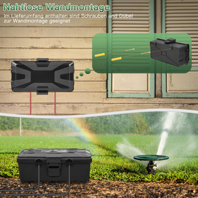 [Australia - AusPower] - RISEMART Extra large cable box (26.1 x 15 x 9.4 cm), IP54 waterproof black 