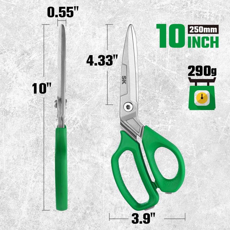 [Australia - AusPower] - SK 10" Heavy Duty Scissors, All Purpose Shears, Premium CR-V Steel Construction, One Piece Drop Forged Blades, Ergonomic Handle for Comfortable Grip 10 Inch 
