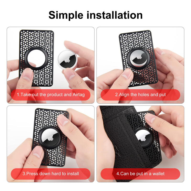 [Australia - AusPower] - CITYWAY [Ultra Thin] 2 Pack Card Case for Airtag, Airtag Holder, 0.1 inch Thickness, Airtag Wallet Case Slim Thin Card Case for Purse, Handbag, Backpack Wallet, Clutch (Black) 