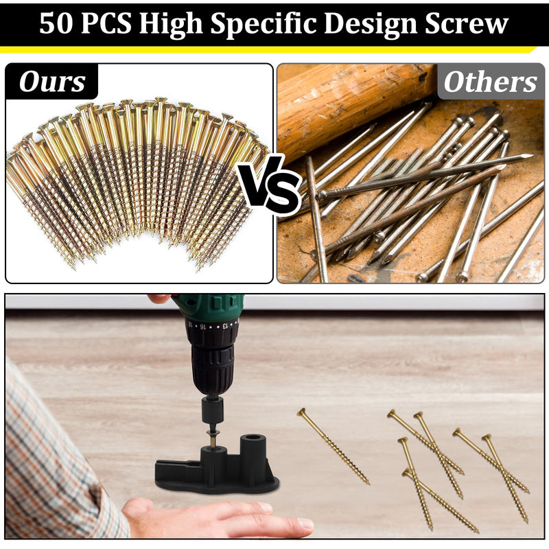 [Australia - AusPower] - Noisy Floor Repair Kit with 100 Screws and 5 Tools - Eliminate Squeaky Noise Under Carpeted, Hardwood, Vinyl, and Linoleum Floors - Squeak No More Set 