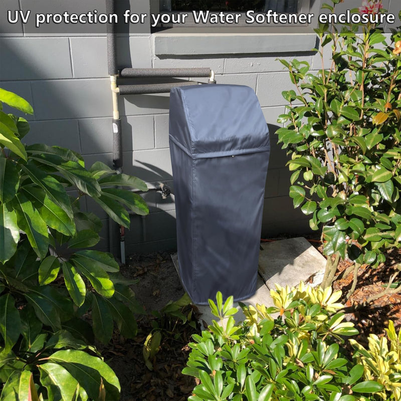 [Australia - AusPower] - Water Softener Cover for WHES30E/WHES40E Grain Softener, Openable top Easy to use Removal-free installation for UV Dust protection of Water Softener Housings Outdoor or indoor (Grey) Gray 