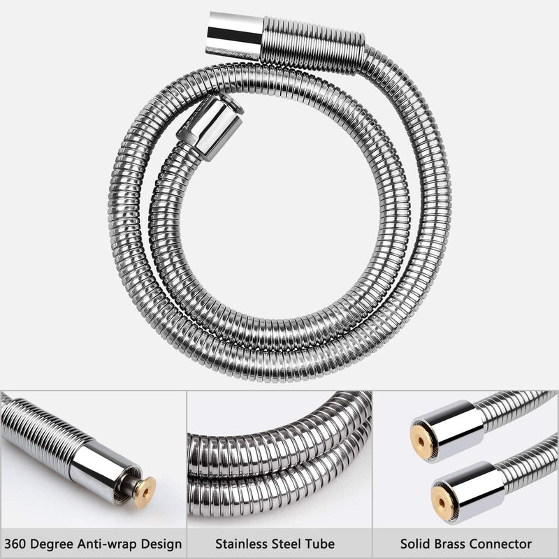 COOLWEST Flexible Metal Stainless Steel Hose 44 Inch for All Commercial Pre-Rinse Kitchen Sink Faucets Flexible Hose Replacement (111CM 44") 44inch Hose