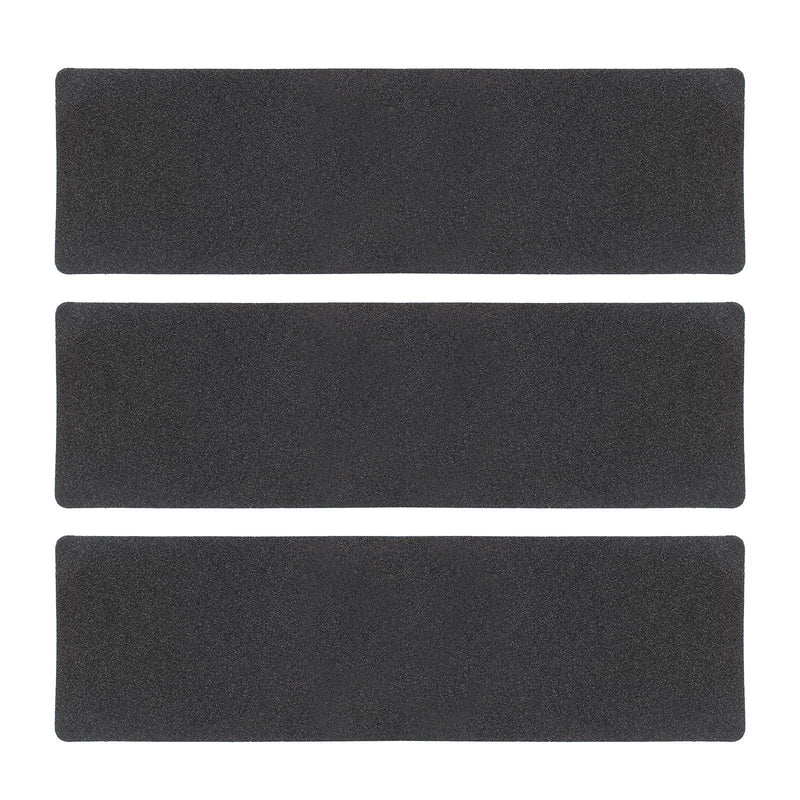 3 Pack Black Anti-Slip Strips 6 Inch x 24 Inch Non Slip Stair Treads Outdoor Tape for Staircase, Skateboard, Deck (Durable & Waterproof) 3