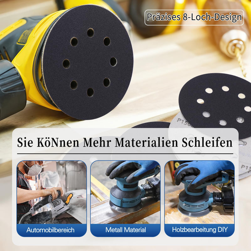 Pack of 51 Sandpaper 125 mm 3000 Grit Wet Dry Sanding Discs 8 Holes Silicon Carbide Sanding Sheets Professional for Random Orbital Sander (Includes 1 Piece Cushion Pad) for Car Metal P3000 grit