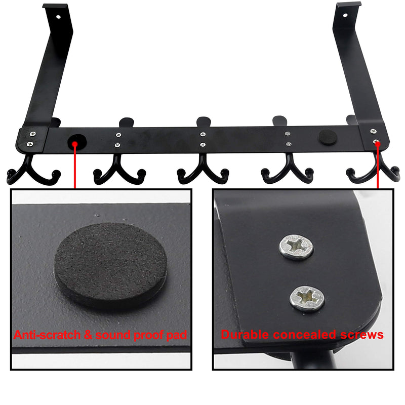 [Australia - AusPower] - SKOLOO Over The Door Hook - for Doors up to 1-3/4'' Thickness, Metal Door Hanger with 5 Triple Hooks, Over The Door Hanger for Coats, Hats,Towels, White 1 Pack 