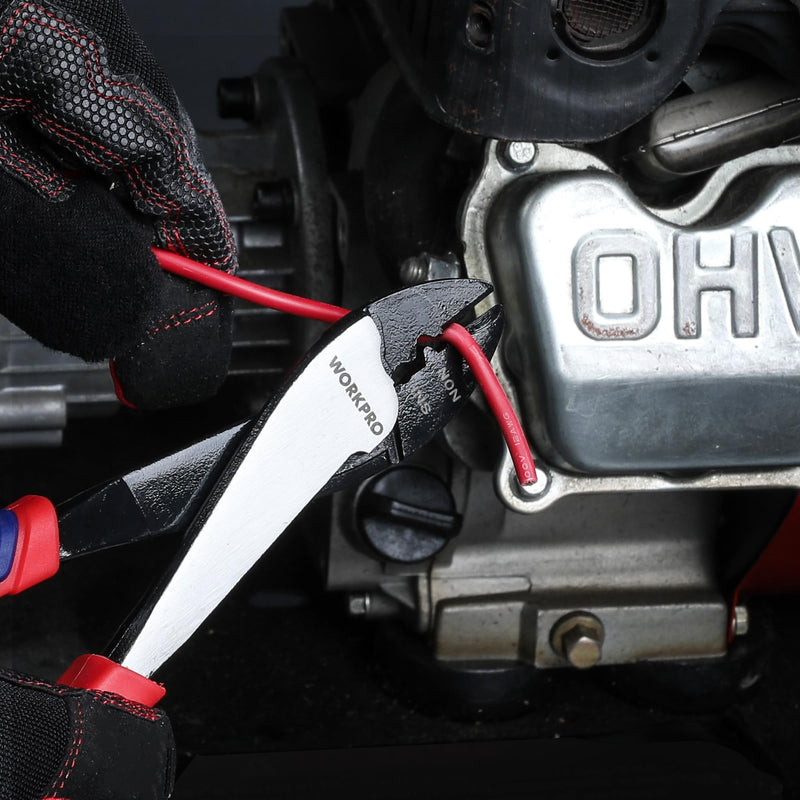 [Australia - AusPower] - WORKPRO 9.5" Wire Cutter/Crimper, Wire Crimping/Cutting Tool for 10-22 AWG Terminals and Connectors, Designed for Insulated and Non-Insulated Connections 