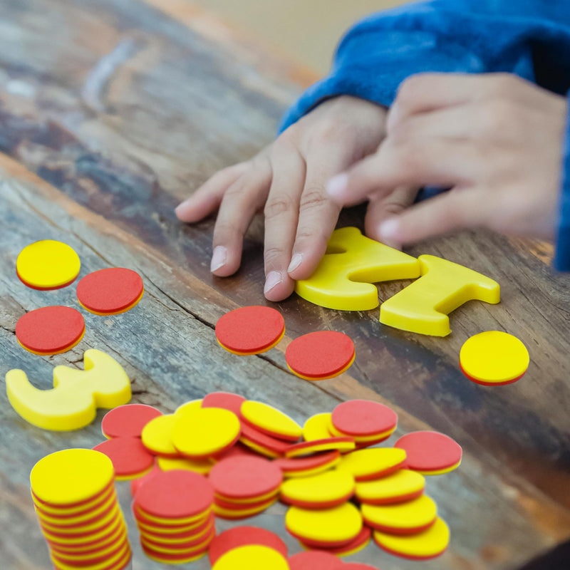 DNB 2-Color Foam Counters - 1 Inch Red-Yellow Double-Sided Math Counters, Early Learning Counting Chips, 600 Pieces 600PCS