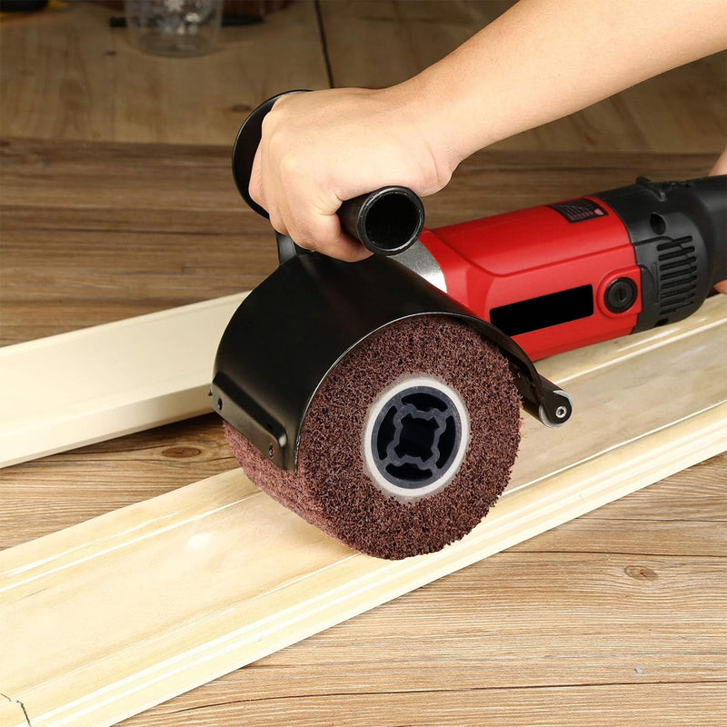 Mumjooyi Nylon Brush Sanding Roller Brush Satin Roller Angle Grinder Sanding Sleeves for Sanding Roller Sanding Machine for Polishing Red 120 x 100 mm 120 Grit