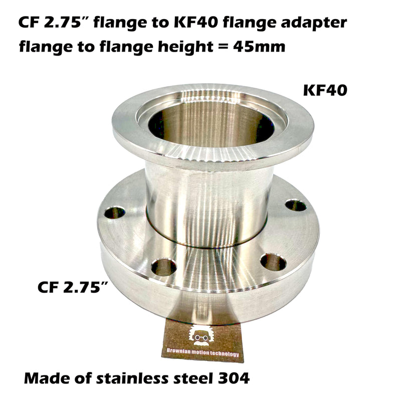 [Australia - AusPower] - Conflat (CF) 2.75" 2-3/4" CF35 to KF40 flange NW40 hybrid adapter reducer converter for high vacuum chamber or system (pack of 1pc) CF 2.75" to KF40 (1pc) 