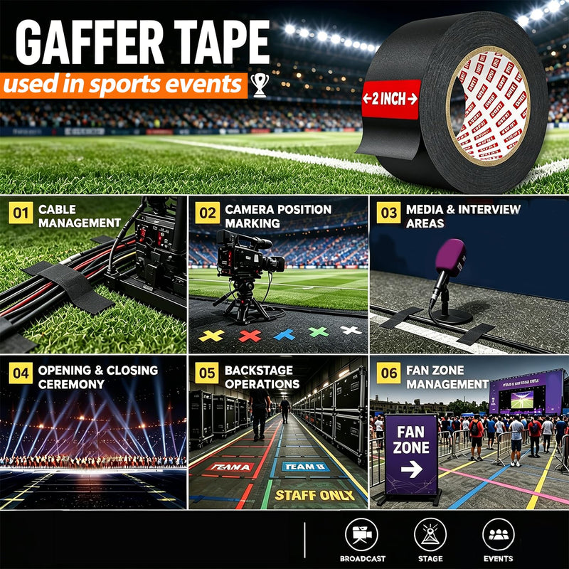 SWRT 12 Pack Gaffers Tape, 11 Mil Industrial Grade Gaffer Tape, 2’’ x 30 Yards, Strong Adhesion, Easily Remove No Residue, Professional Matte Finish No Reflection, Black, 360 Yards in Total
