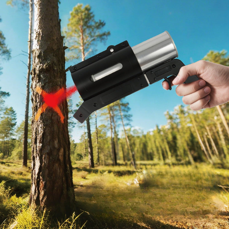 Marking Paint Wand Pistol Marking Gun No Wheel Handheld Sprayer Work with Side Push Inverted Marking Spray Paint Cans, for Utility Marking, Construction, Tree Marking, Parking Lot Stencils, Driveways, 12 inch, Black