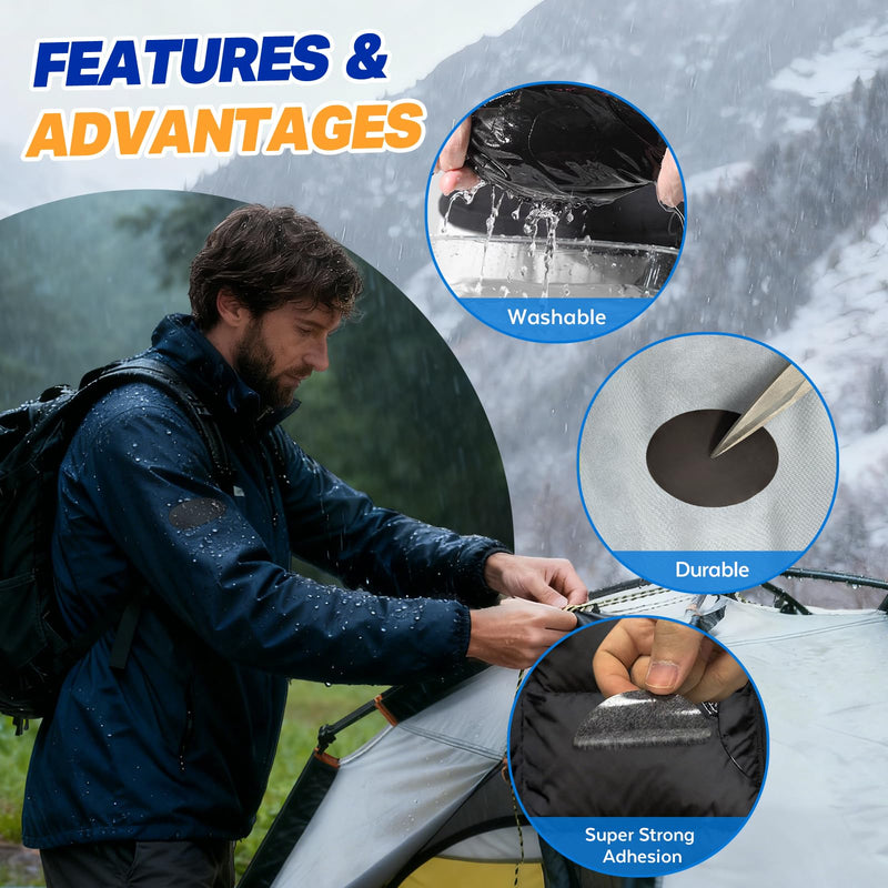 35Pcs Down Jacket Repair Patch Kit Pre-Cut Nylon Patches for Clothes Self-Adhesive Fabric Tape Waterproof Lightweight Outdoor Gear Tenacious Repair Tape for Puffer Jacket Coat Tent Backpack(Ivory) Ivory 9.8" x 5.9"