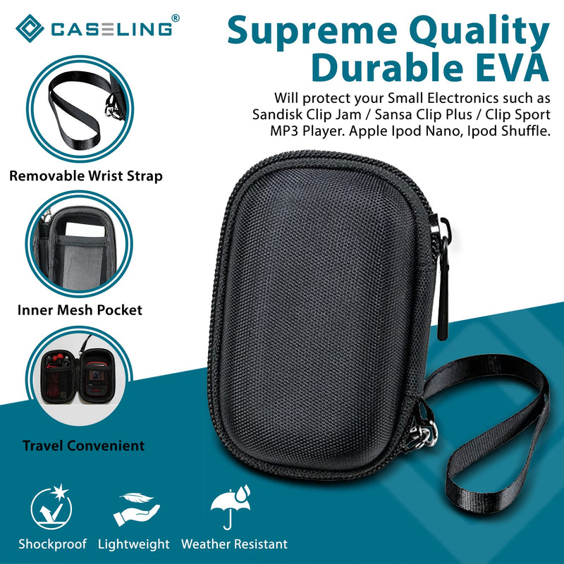 [Australia - AusPower] - Caseling Carrying Hard Case for Sandisk Clip Jam/Sansa Clip Plus/Clip Sport MP3 Player. - Apple iPod Nano, iPod Shuffle. – Black. 