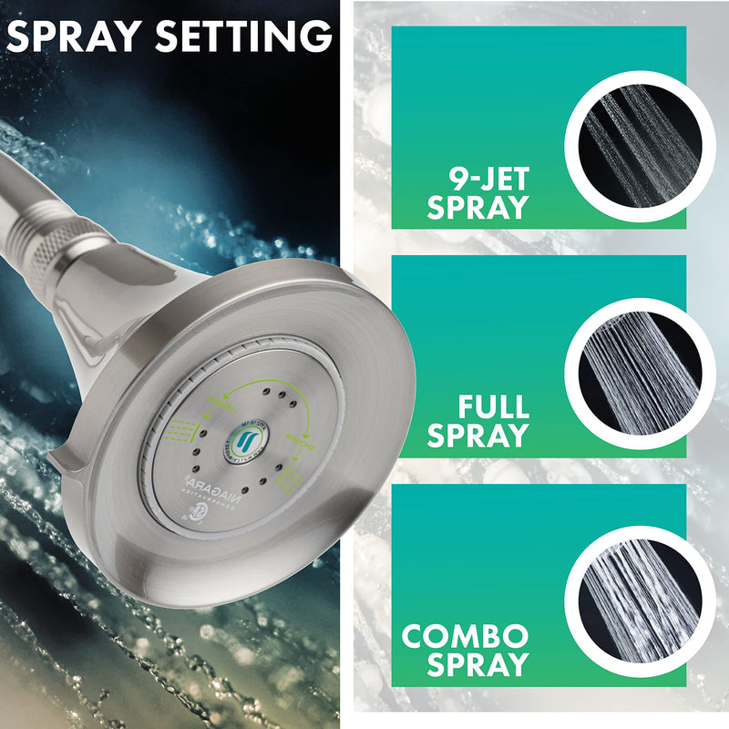 Niagra Conservation N3912BN Earth Luxe High Efficiency Showerhead, Brushed Nickel 1.25 GPM