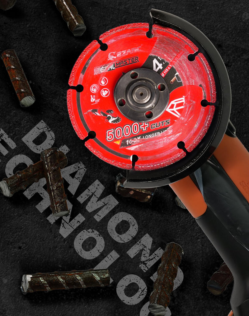 EZARC Diamond Cutting Wheel 4 1/2 x 7/8 Inch for Metal, Cut Off Wheel with 5000+ Cuts on Rebar, Steel, Iron and INOX, 2 Pack 2.0
