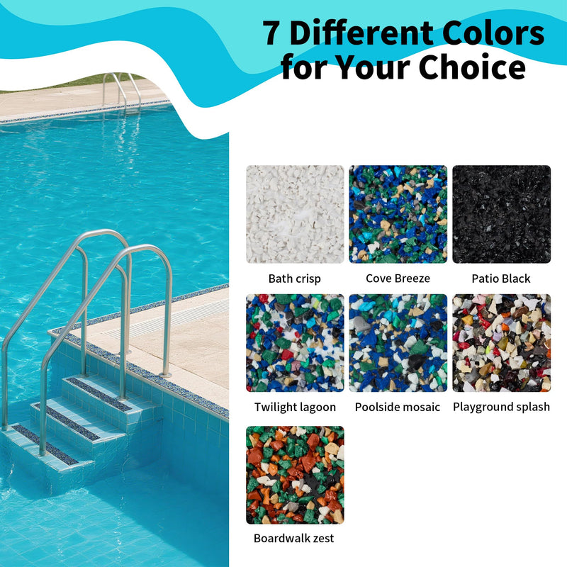 Waterproof Anti-Slip Traction Tape | 2" x16.5 FT | Heavy-Duty EPDM Rubber Granule Surface, Strong Grip & Resilient Foot Contact | Indoor & Outdoor for Pool, Bath, Ramps, Stairs and Steps 2" X 16.5ft Cove Breeze